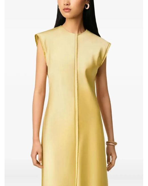 AMI Yellow Raw-Edge Long Dress