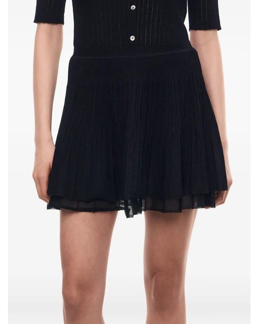 12 STOREEZ Black Lattice Pleated Mini Skirt
