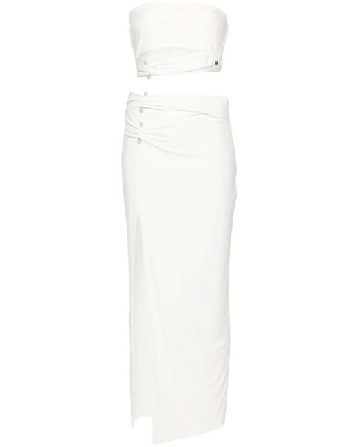 Nissa White Pearl-Embellished Set