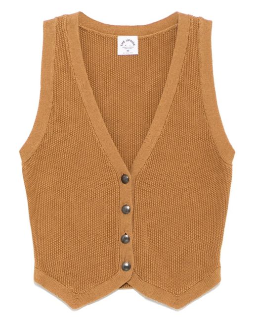 The Upside Brown Babylon Button Knitted Vest