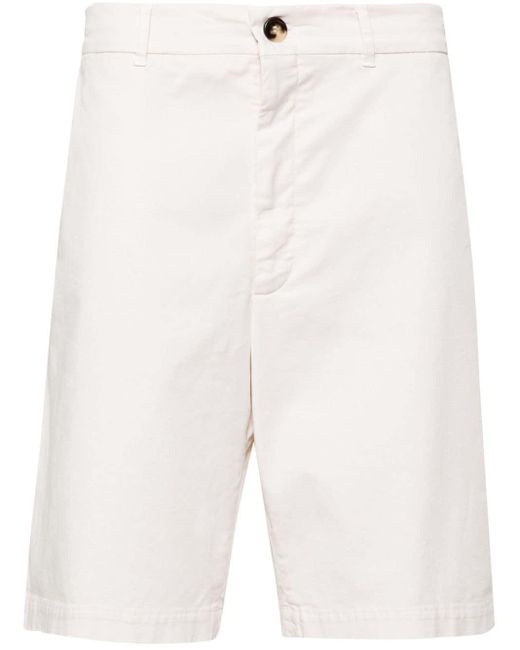 Brunello Cucinelli Twill Katoenen Bermuda Shorts in het White voor heren