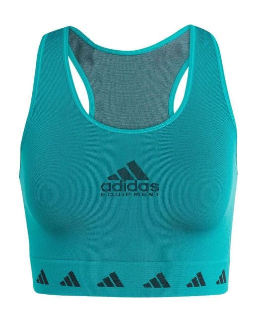 Adidas Blue Logo-Print Tank Top