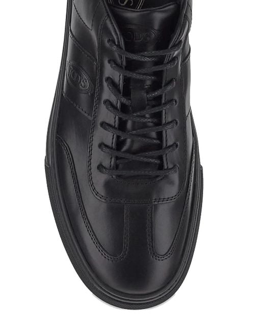 Tod's Black Debossed-Logo Lace-Up Sneakers for men