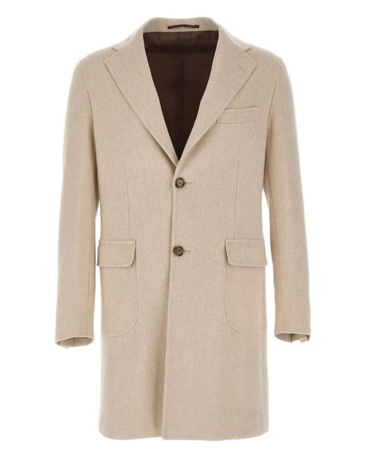 Manteau En Laine À Revers Crantés Barba Napoli pour homme en coloris Natural
