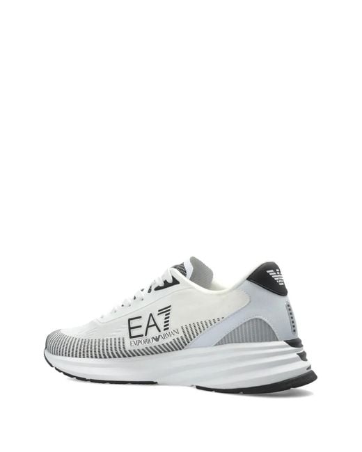 EA7 White Sports Shoes With A Logo for men