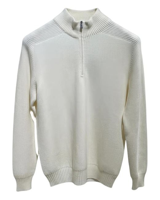 Gran Sasso Gray Zip-Neck Sweater for men