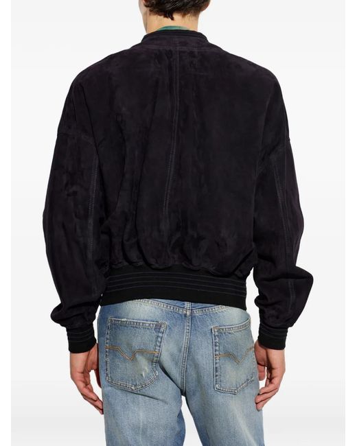 Versace Blue Button-Up Suede Jacket for men