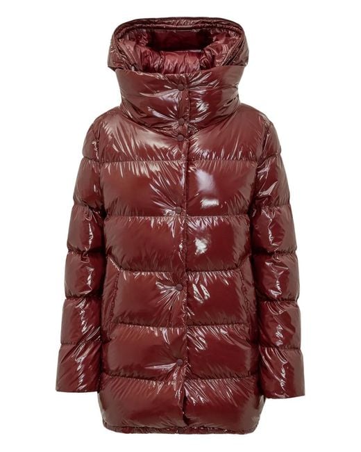 Herno Red Long-Sleeve Hooded Coat