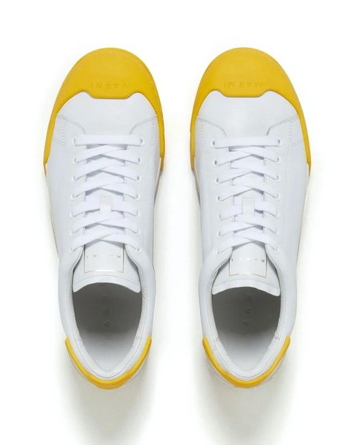 Marni Yellow Dada Bumper Low-Top Sneakers for men