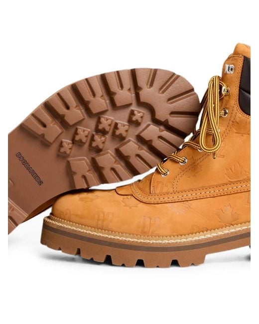 Stivaletti Con Monogramma D2 di DSquared² in Orange da Uomo