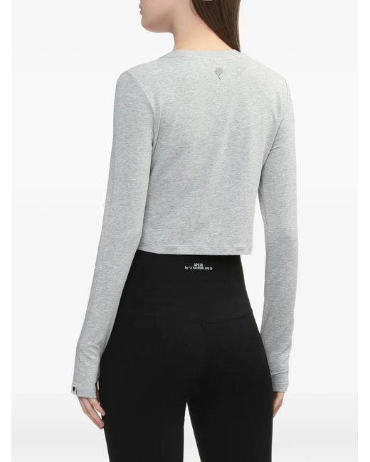 A Bathing Ape White Cropped Long-Sleeve Top