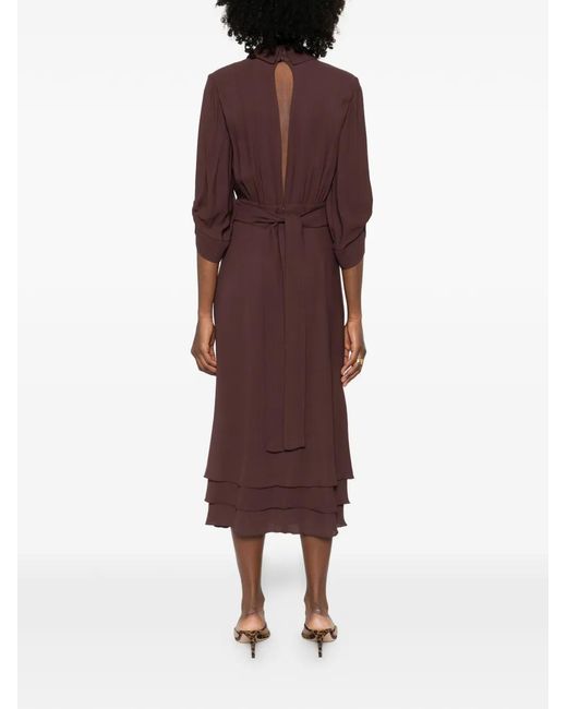 Elisabetta Franchi Purple Cacao Viscose Dress