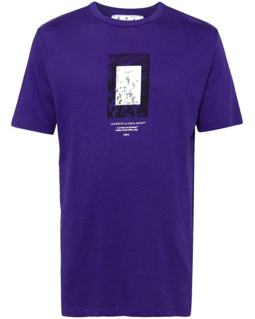 T-shirt en coton à imprimé graphique Off-White c/o Virgil Abloh pour homme en coloris Purple