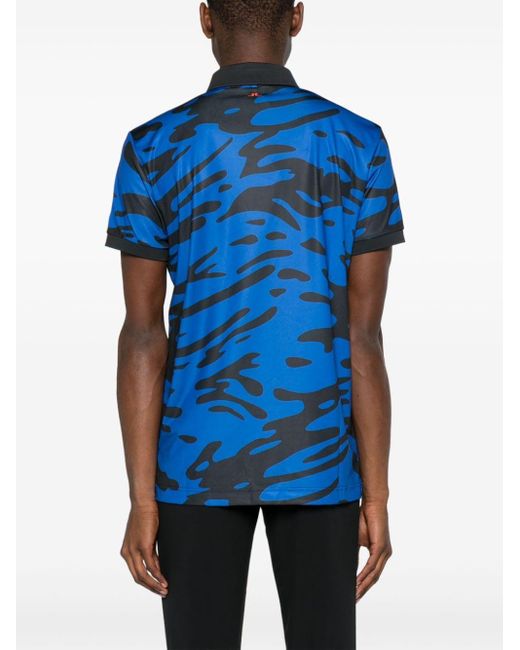 Polo Tour Tech Regular con estampado abstracto J.Lindeberg de hombre de color Blue