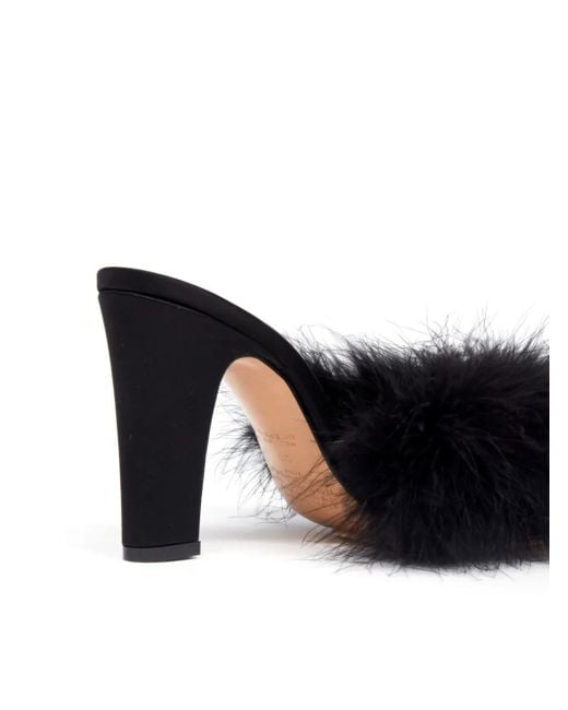 Maison Margiela Black Feather Sandals