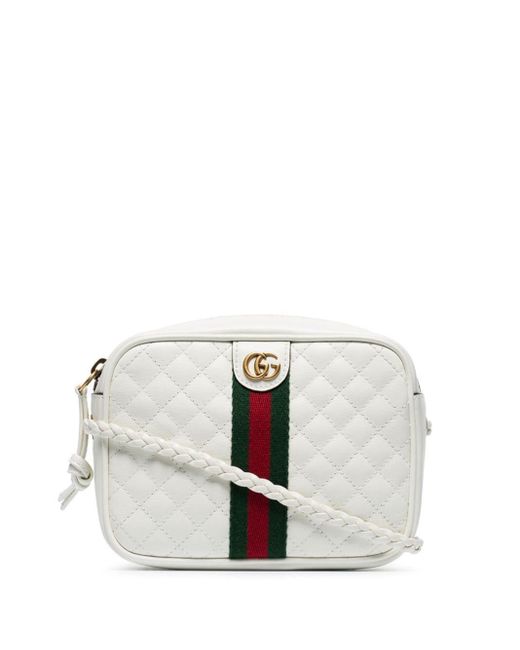 Gucci White GG Small Quilted-leather Shoulder Bag