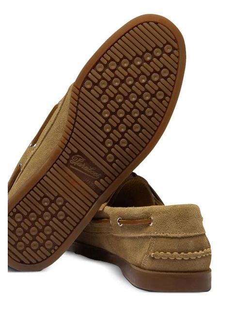 Paraboot Brown Barth Suede Boat Shoes for men