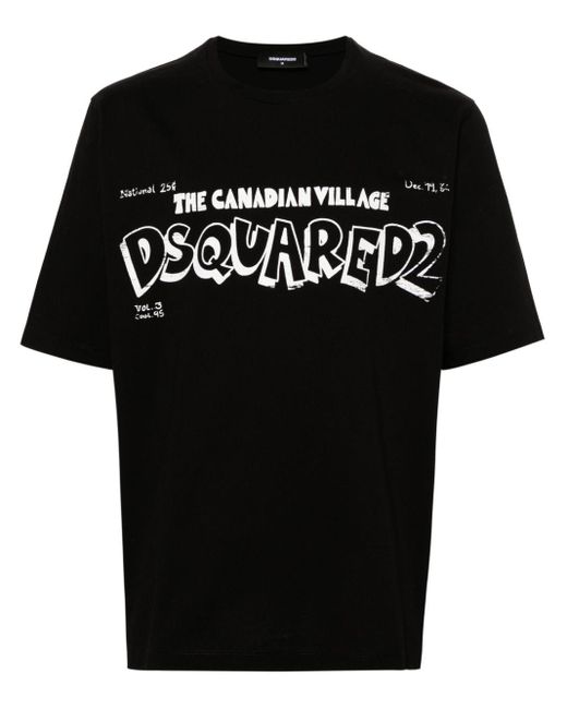 DSquared² Black Skater Fit Cotton T-shirt for men