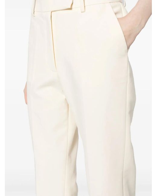 GOODIOUS White Straight-Leg Tailored Trousers