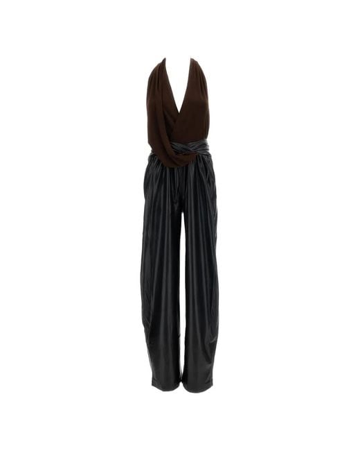 ANDAMANE Black Astral Draped-Waist Jumpsuit