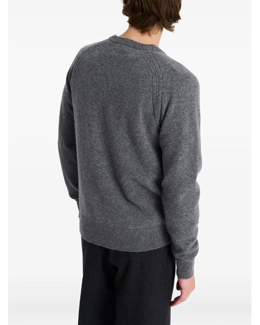 Pringle of Scotland Gray V-Neck Logo Sweater for men