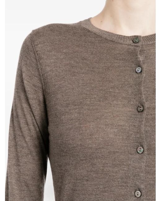 N.Peal Cashmere Brown Darcie Cropped Cardigan