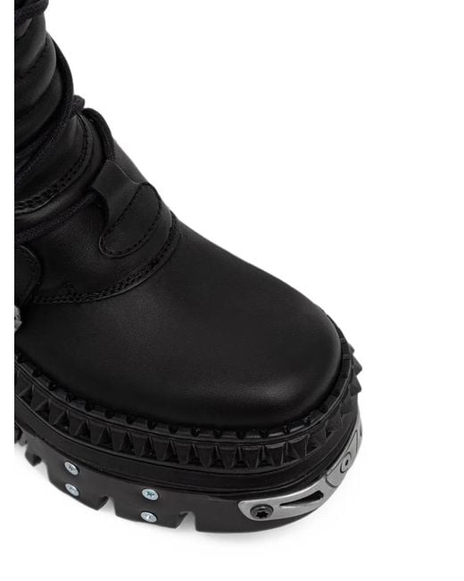 New Rock Black Buckled Platform Boots