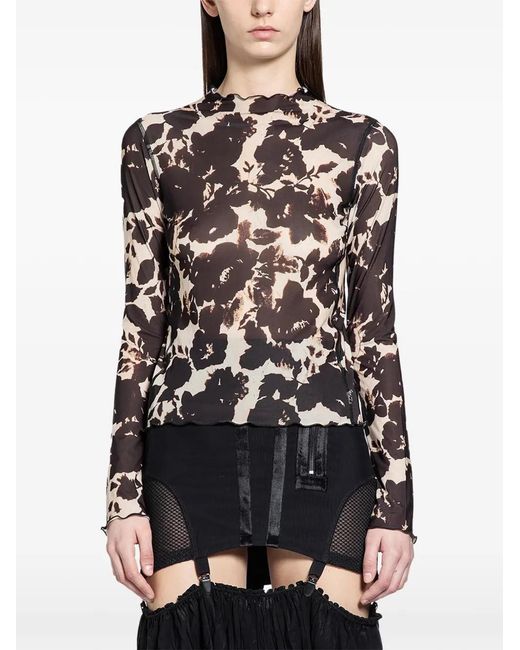 KNWLS Brown Halcyon Ruffled Top
