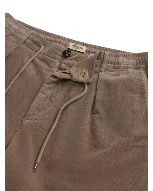 Woolrich Brown Milton Pleated Drawstring Trousers for men