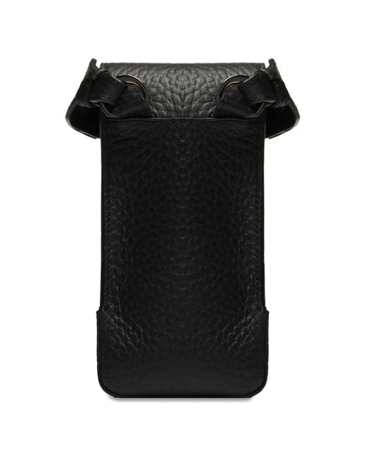 Lancel Black Milo Leather Keyring for men