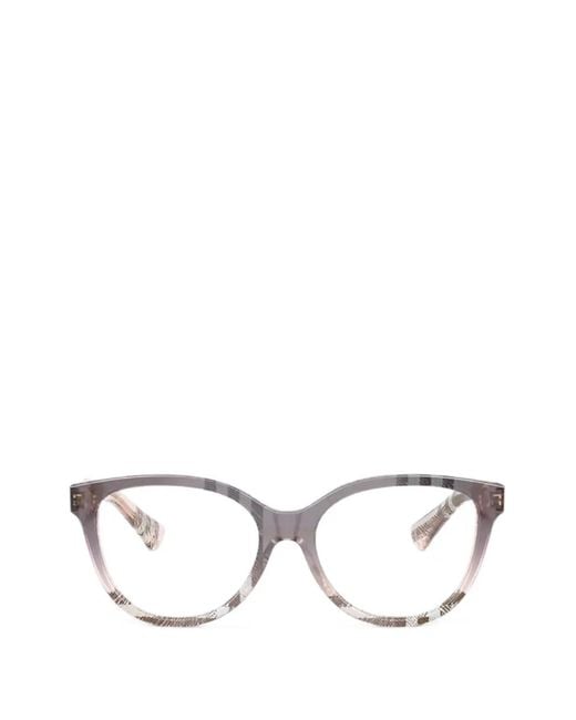 Burberry White Gemusterte Brille