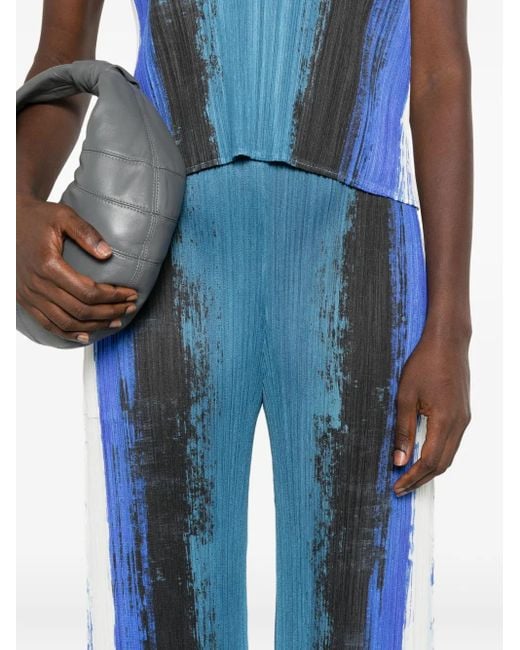 Pantaloni Con Pieghe di Pleats Please Issey Miyake in Blue