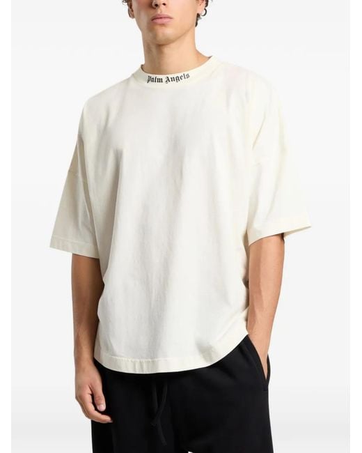 Palm Angels White Classic Logo Over T-Shirt for men