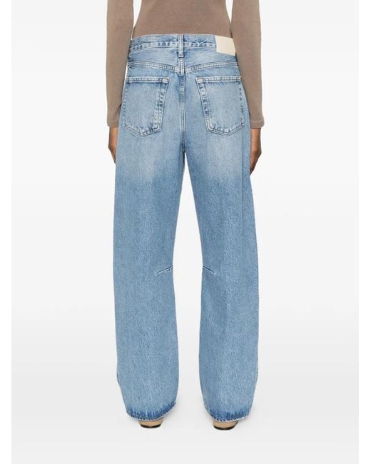 Citizens of Humanity Blue Miro Faded-Effect Wide-Leg Jeans