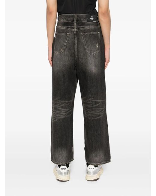 FIVE CM Gray Distressed Wide-Leg Jeans for men