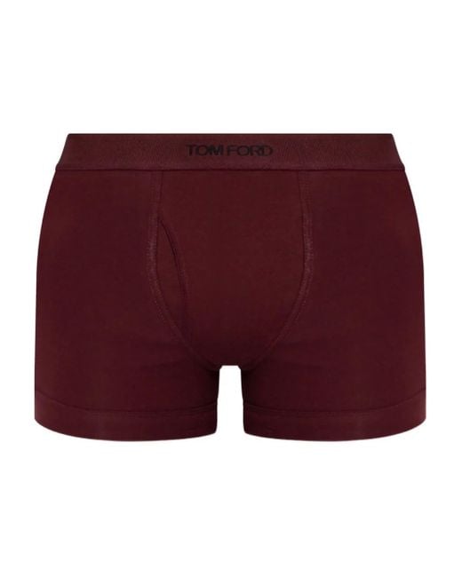 Bóxer de algodón con logo Tom Ford de hombre de color Red