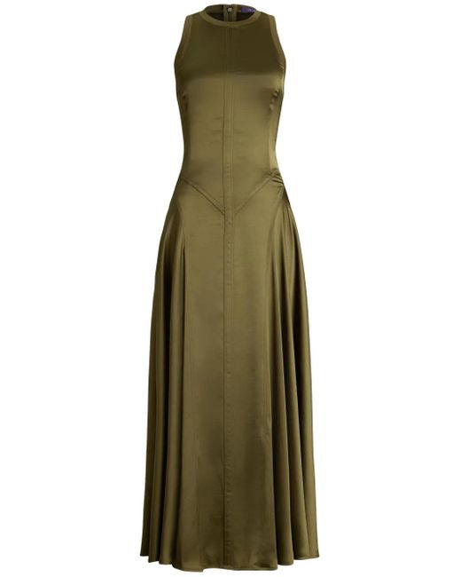Ralph Lauren Green Ruched-Detailing Midi Dress