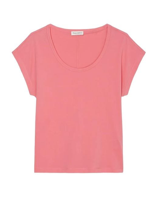 Marc O' Polo Pink Scoop-Neck Cap-Sleeve Top