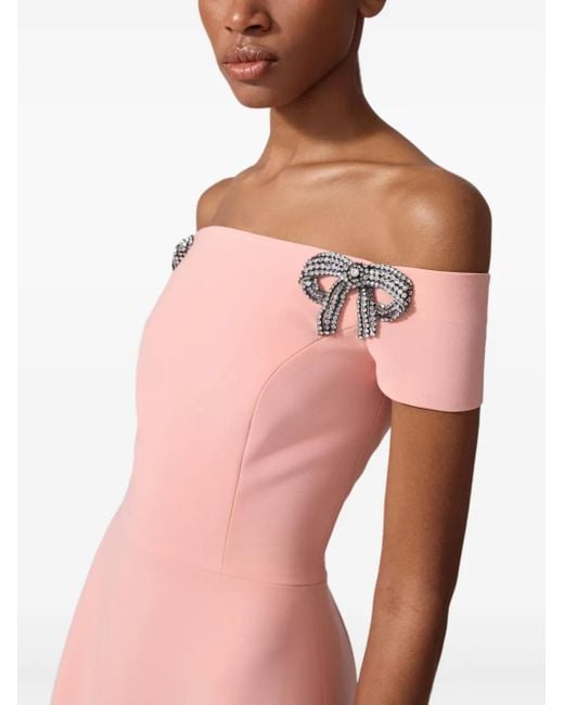 Abito Midi Con Applicazione di Carolina Herrera in Pink