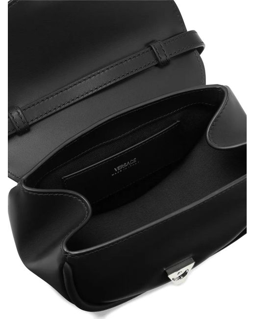 Versace Black Virtus Embellished Small Shoulder Bag