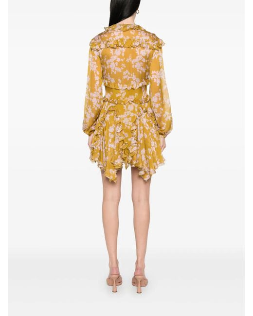 Elisabetta Franchi Metallic Minikleid Mit Voile-Print