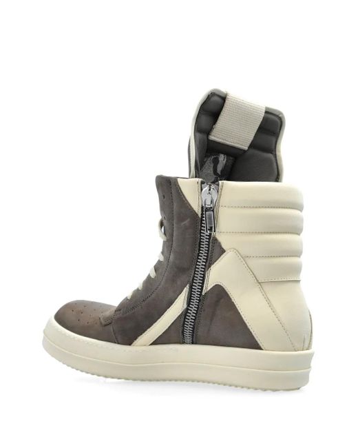 Rick Owens Gray Logo-Patch Sneakers for men