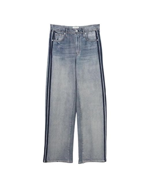 Rag & Bone Gray Jean Droit À Rayures Latérales
