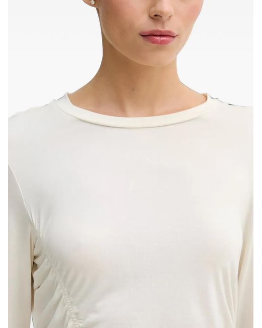 Sisley White Ruched Long-Sleeve T-Shirt