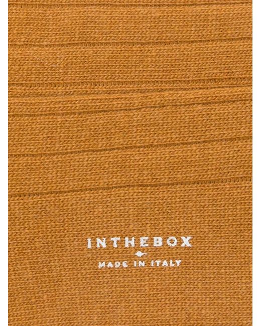 In The Box Yellow Ribbed Colour-Block Socks for men