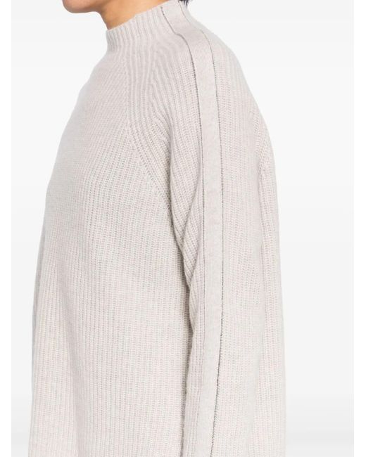 Pull Metal À Col Cheminée N.Peal Cashmere en coloris Natural