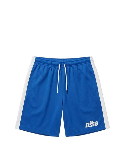 Nike Blue Logo-Print Side-Stripe Shorts for men