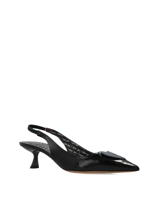 Kate Spade Black 60Mm Lover Heart-Detailed Heels
