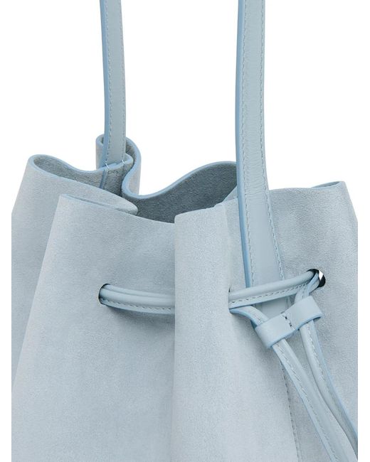 Mansur Gavriel Blue Drawstring Cabas Bucket Bag