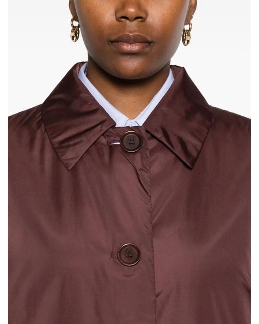Aspesi Purple Button-Fastening Flap-Pocket Coat